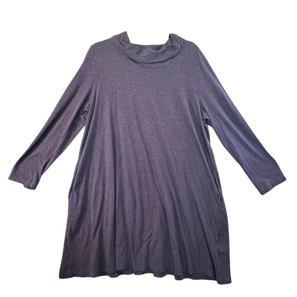 Xl Purple J. JILL Pure Jill 70% PIMA COTTON
30% TENCEL® LYOCELL Turtleneck Dress - Picture 2 of 15